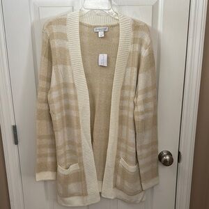NWT Christopher & Banks Long Cardigan Sweater with Soft Knit Texture